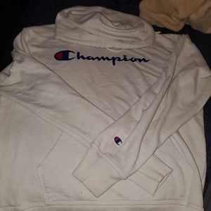 Medium White Champion Mens hoodie